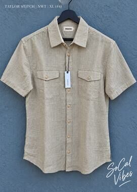 Taylor Stitch Natural Ivory Utility Shirt XL 44 NWT Organic Cotton